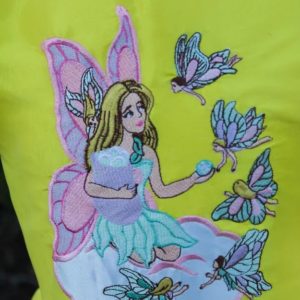 Fairy Fantasy Embroidered Taffeta Yellow Gown