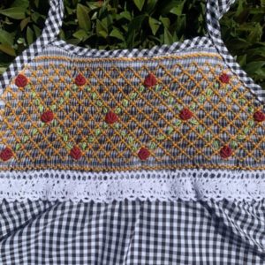 Smocking Hand-Embroidered Dress with Spaguetti Straps