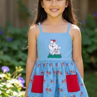 Blue Cotton Blend · Floral Skirt · Whimsical & Thoughtfully Detailed