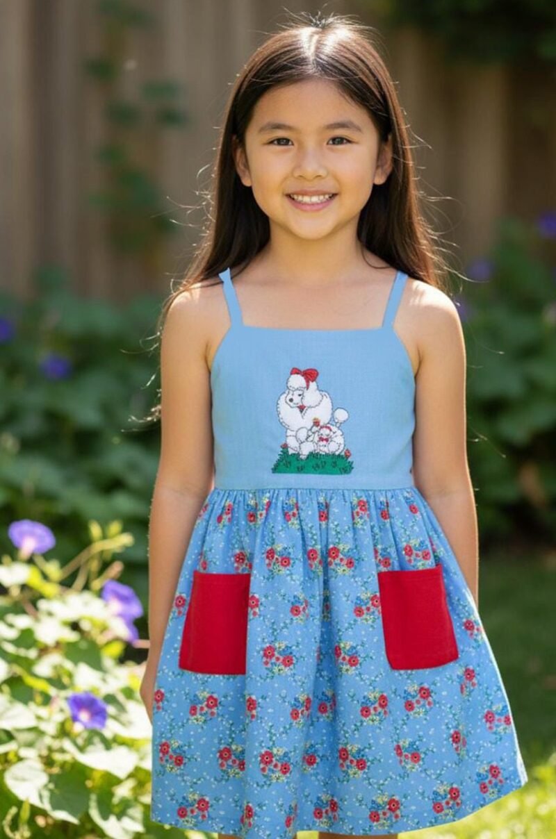 Blue Cotton Blend · Floral Skirt · Whimsical & Thoughtfully Detailed