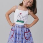 Blue Cotton Blend · Red Floral Accents · Whimsical & Practical