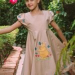 Dolly’s Garden Dress – Beige Embroidered Girl’s Dress