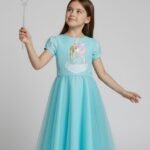 Fairy Gown Collection – Fantasy Fairy Princess Gown for Girls (Sky Blue Edition, Embroidered Taffeta)