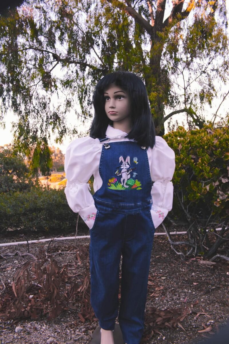 Sir Trottingham’s Garden Overalls – Storybook Denim Overalls for Girls long pants