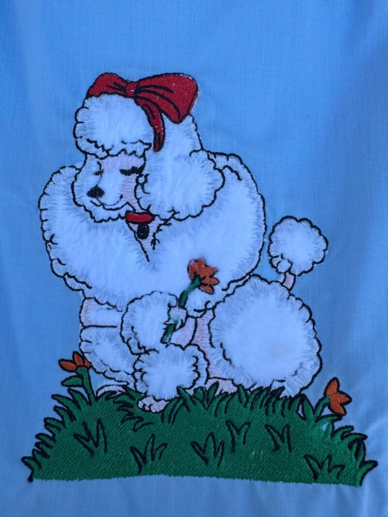 emboidery of Blue Cotton Blend ·