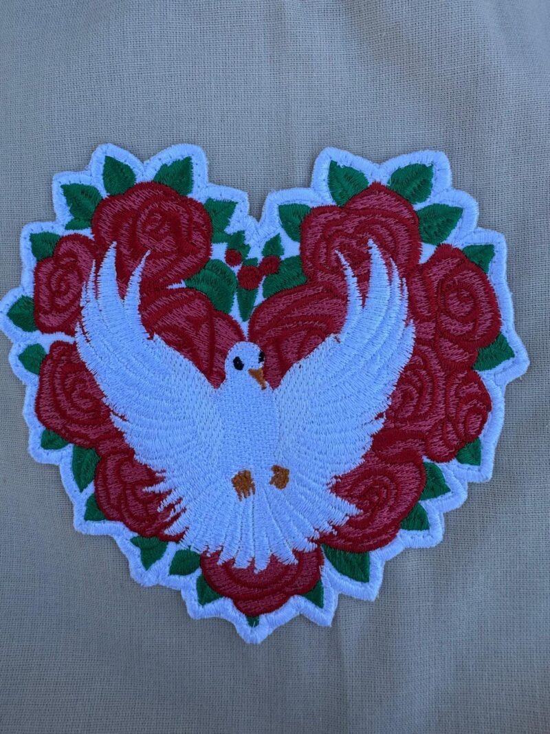 emboidery of Hand of God Two-Piece Suit – Beige Cotton Blend with Dove & Rose Embroidery emboidery of Hand of God Two-Piece Suit – Beige Cotton Blend with Dove & Rose Embroidery