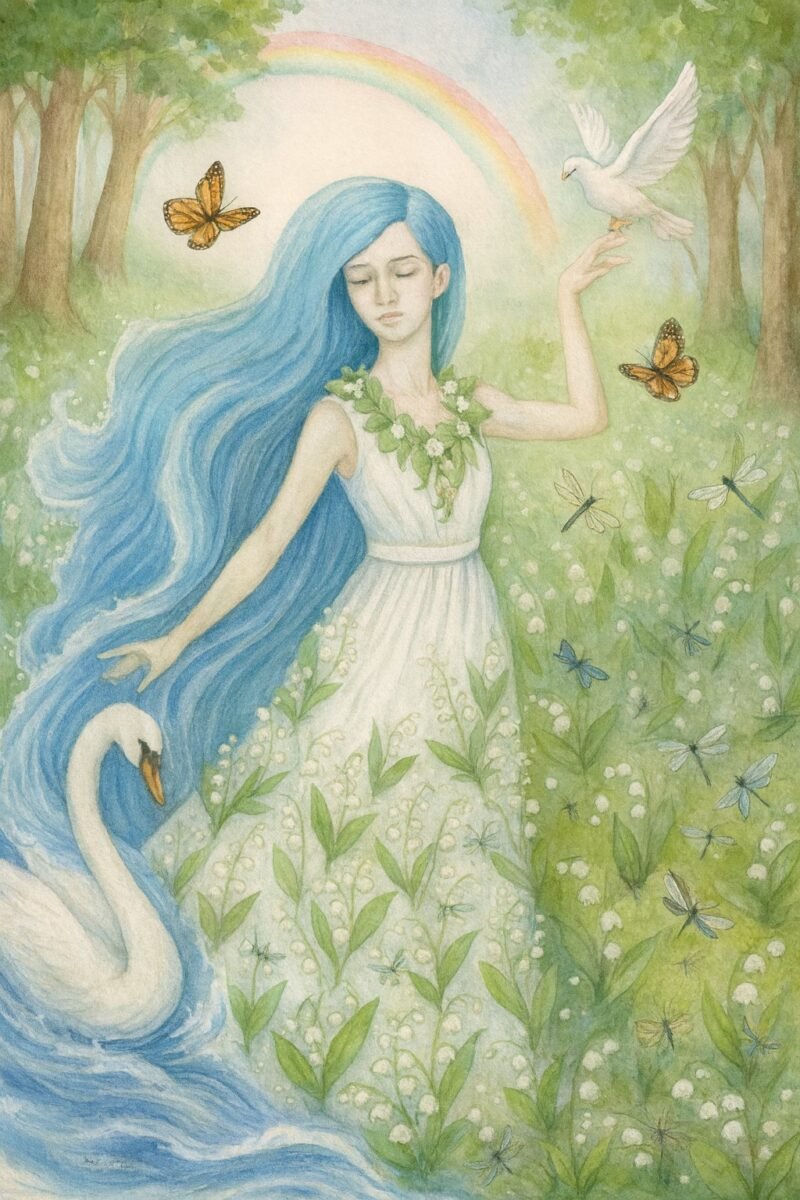 Nature Deity gown, illustration
