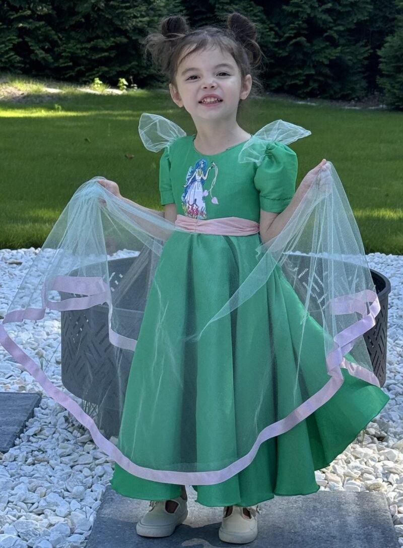 Nature Deity gown, front view, modeled by Lola