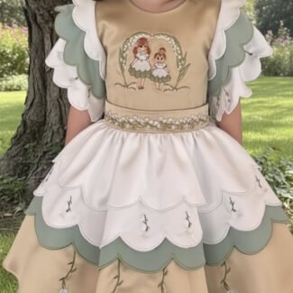 The Royal Family Portrait Dress with tulle petticoat, modeled by Lola