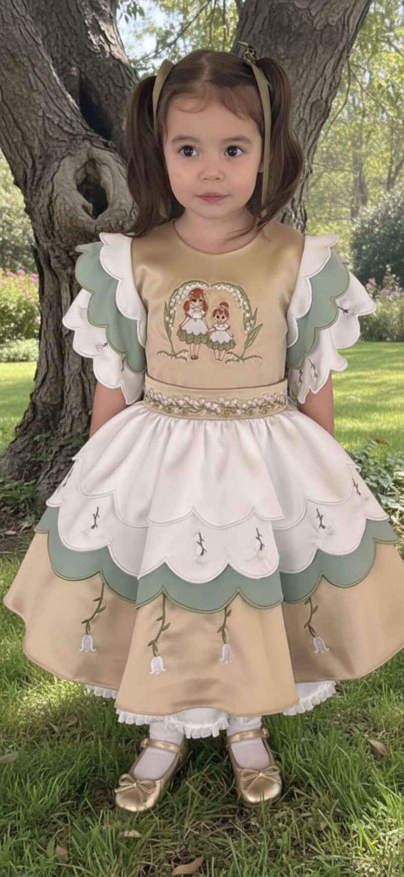 The Royal Family Portrait Dress with tulle petticoat, modeled by Lola The Royal Family Portrait Dress with tulle petticoat, modeled by Lola